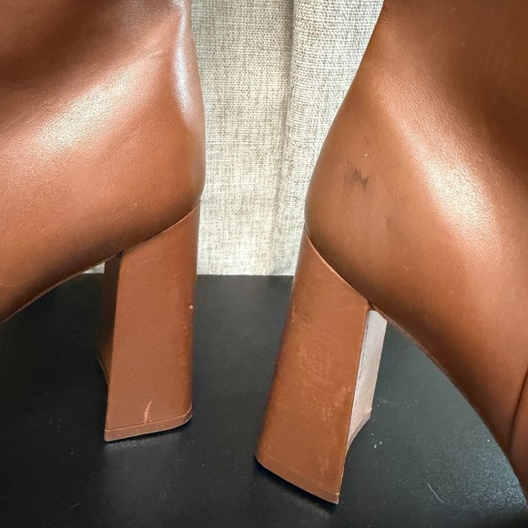 Steve Madden Handles Boots Women's 8-1/2 Brown Leather Heels Knee-High Luxury - Picture 6 of 14